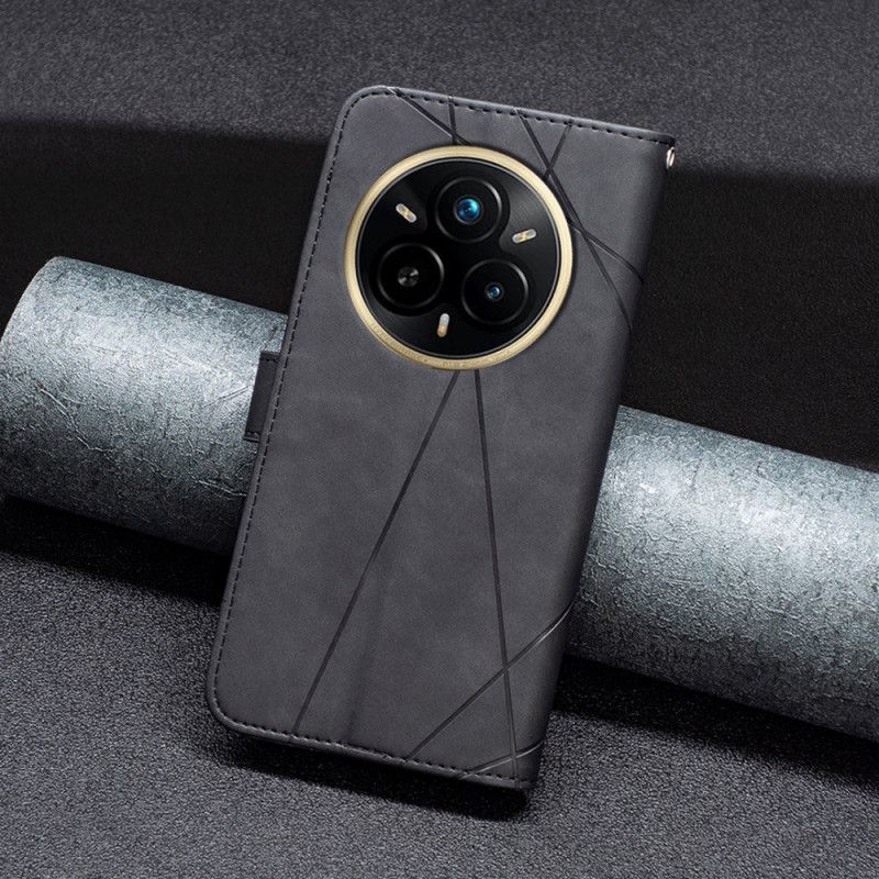 Flip Cover Til Realme 14 Pro 5g Binfen Farve Geometrisk Mønster