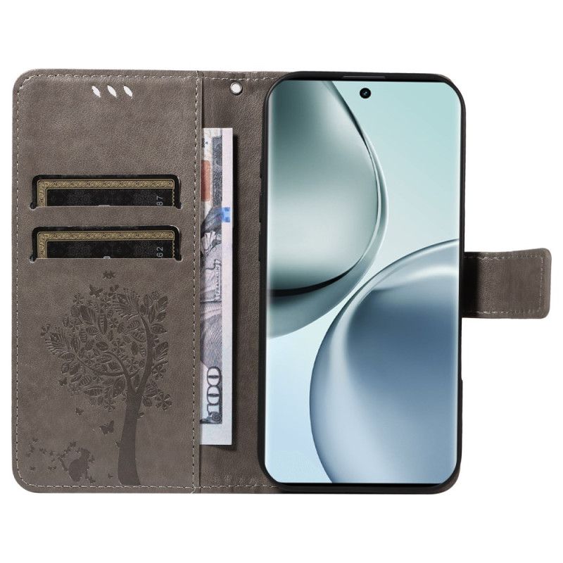 Flip Cover Til Realme 14 Pro 5g Træ Og Kat