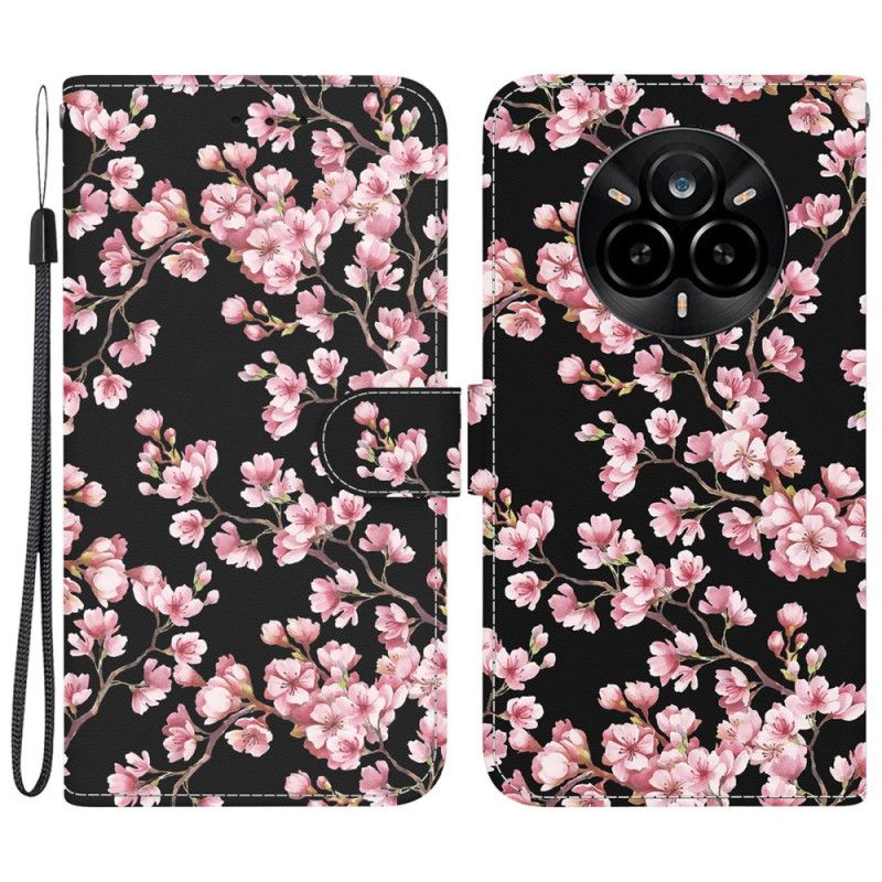 Læder Cover Realme 14 Pro 5g Blommeblomster