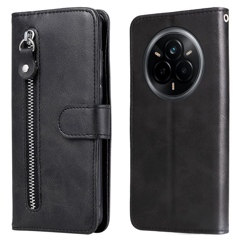 Læder Cover Realme 14 Pro 5g Lynlåslomme Foran