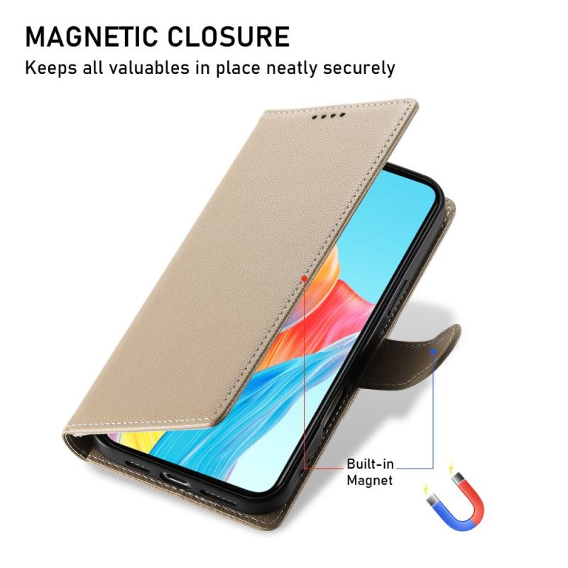 Læder Cover Realme 14 Pro 5g Telefon Etui Almindelig Lædereffekt Med Rem