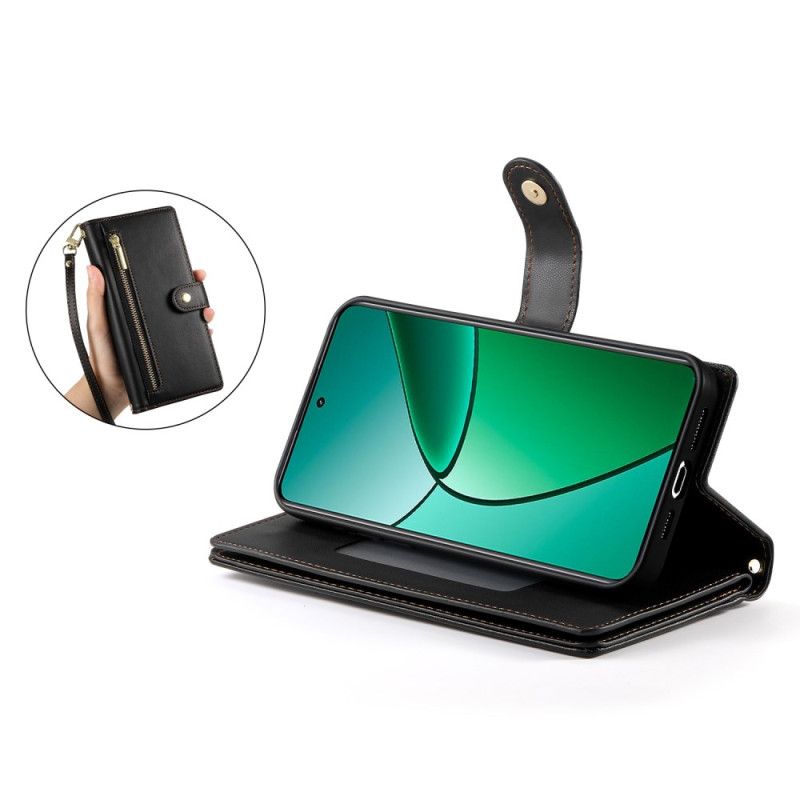 Læder Cover Realme 14 Pro 5g Telefon Etui Pungdesign Med Rem Og Skulderrem