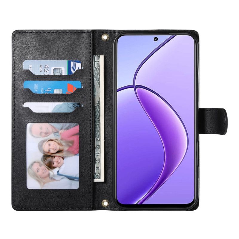 Læder Cover Realme 14 Pro 5g Telefon Etui Quiltet Design Med Rem Og Skulderrem