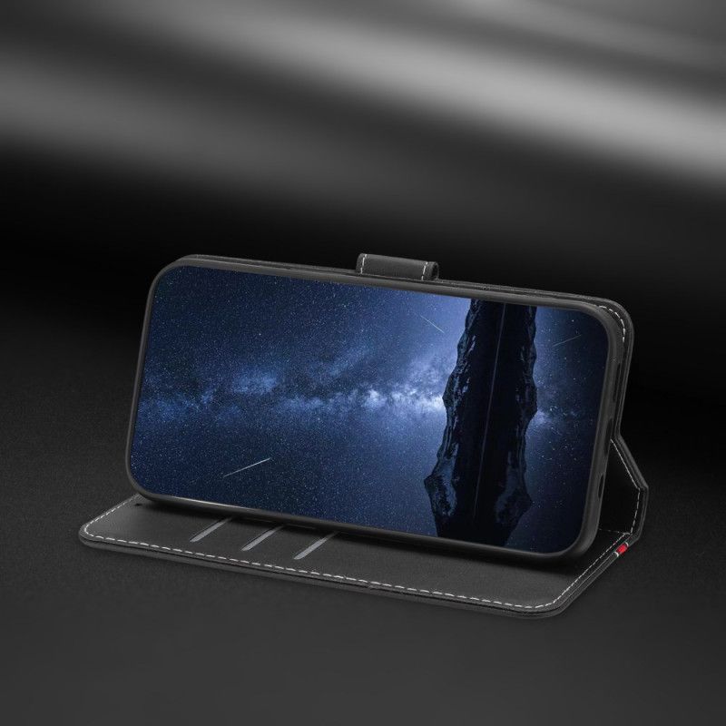 Læder Cover Realme 14 Pro 5g Telefon Etui Tofarvet Kant