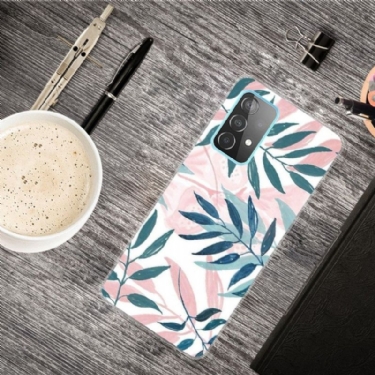 Cover Samsung Galaxy A32 5G Grønne Og Lyserøde Blade