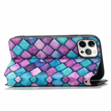Læder Cover iPhone 12 / 12 Pro Farvet Skala Stil