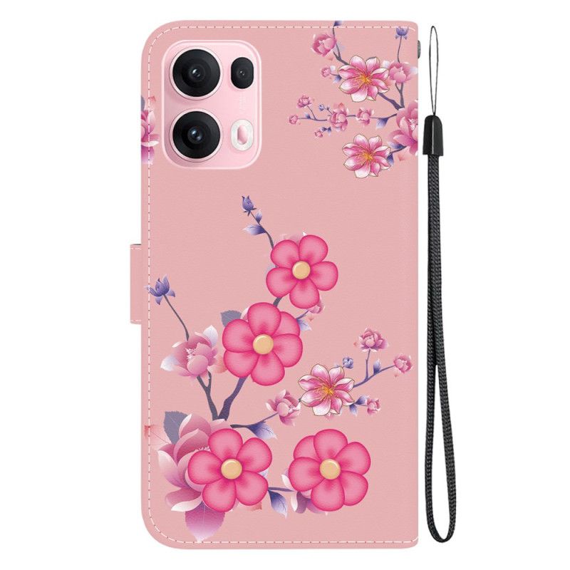 Flip Cover Oppo Reno 13 Pro 5g Sakura-mønster
