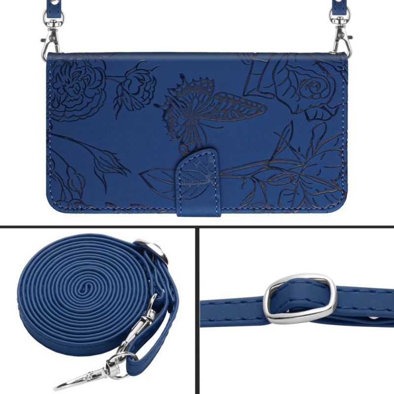 Flip Cover Oppo Reno 13 Pro 5g Sommerfugleprint Med Skulderrem