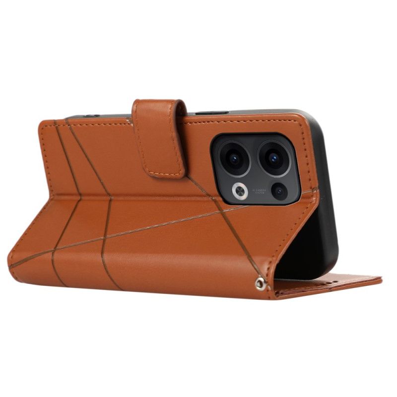 Læder Cover Oppo Reno 13 Pro 5g Telefon Etui Linjer