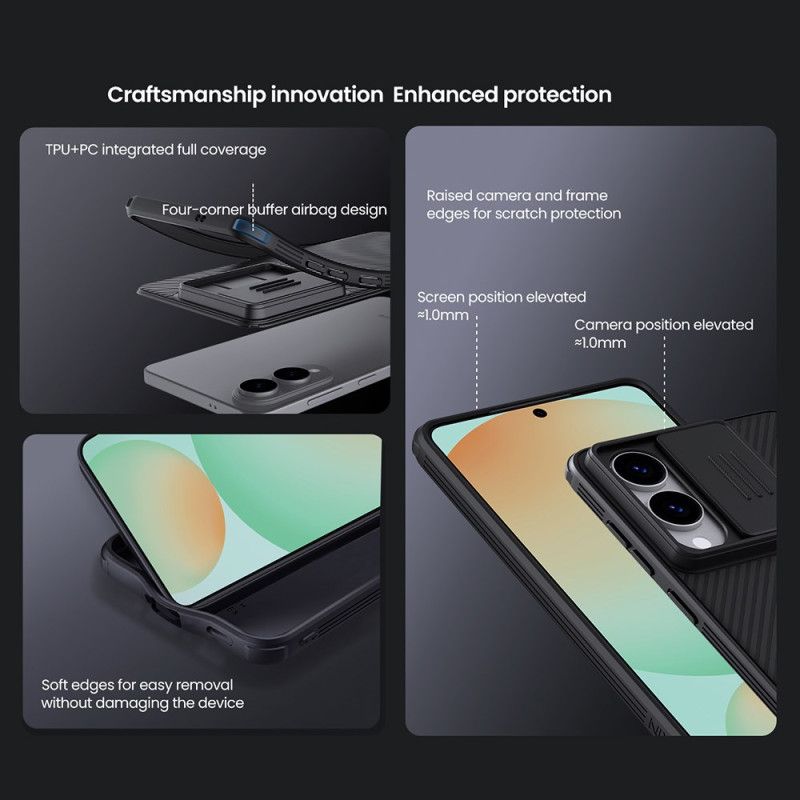 Cover Samsung Galaxy S25 5g Edge Camshield Pro Med Glidende Kameradæksel Nillkin