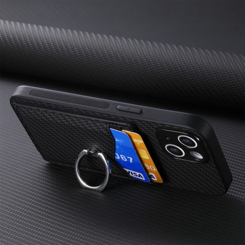 Cover Samsung Galaxy S25 5g Edge Kulfiber Med Kortholder Og Ringholder