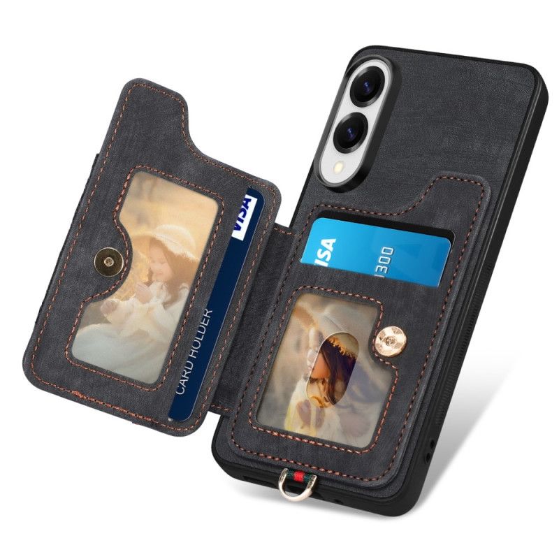 Cover Samsung Galaxy S25 5g Edge Retro Rfid-kortholder Og Snor