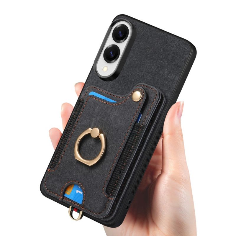 Cover Samsung Galaxy S25 5g Edge Retro Rfid-kortholder Og Snor