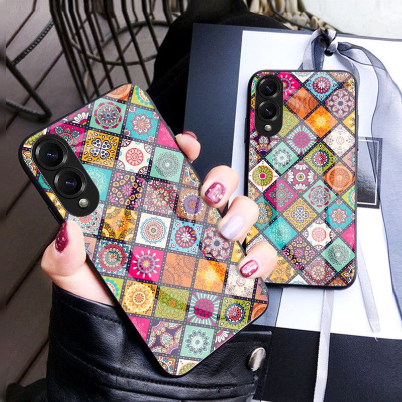 Cover Samsung Galaxy S25 5g Edge Stativ Og Snor Med Patchworkmønster