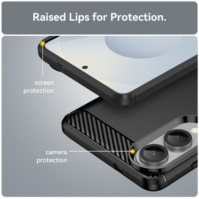 Cover Samsung Galaxy S25 5g Edge Telefon Etui Børstet Kulfiber