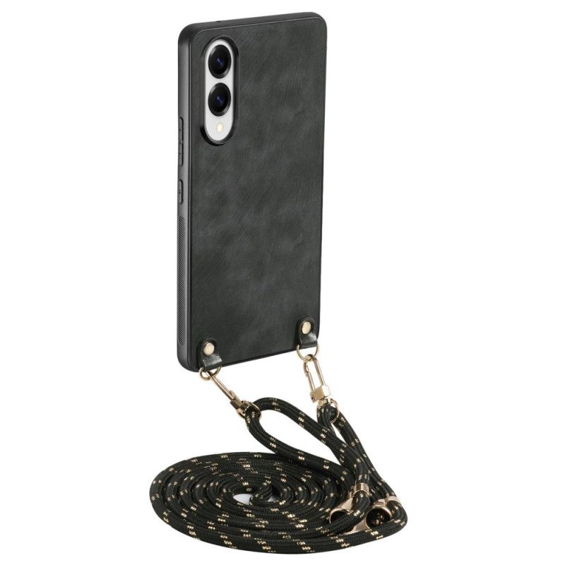 Cover Til Samsung Galaxy S25 5g Edge Læderlignende Snor Vintage