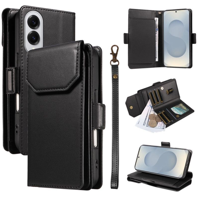 Flip Cover Samsung Galaxy S25 5g Edge Kortholder Og Håndledsrem