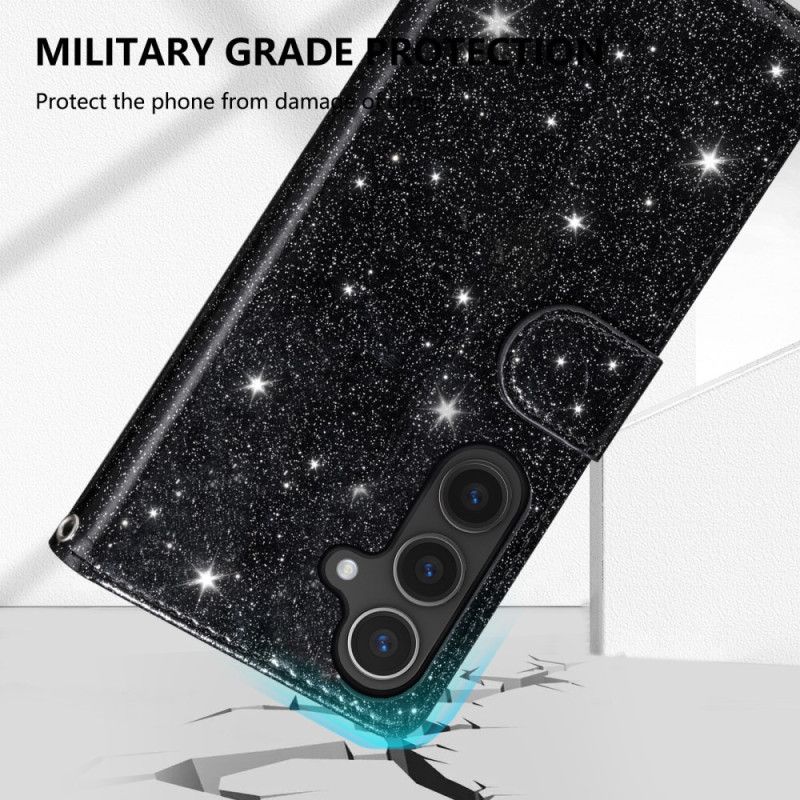 Flip Cover Samsung Galaxy S25 5g Edge Pakke Med Pailletter