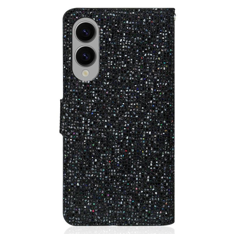 Flip Cover Samsung Galaxy S25 5g Edge S-design Med Pailletter