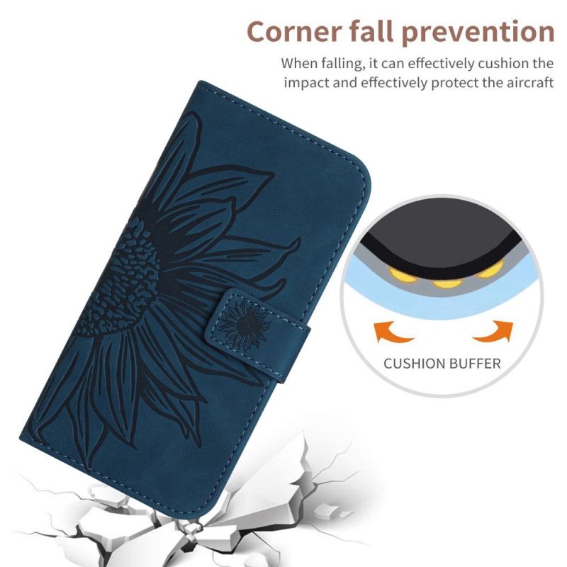 Flip Cover Samsung Galaxy S25 5g Edge Solsikkeprint Med Rem