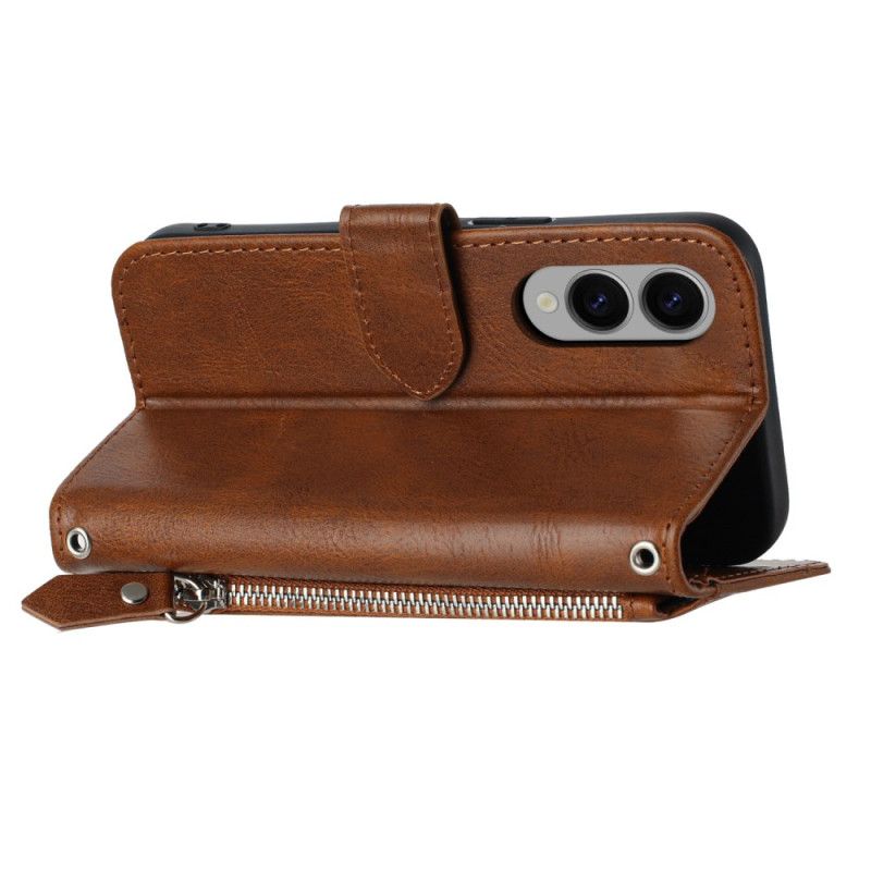 Flip Cover Samsung Galaxy S25 5g Edge Vintage Pung Med Rem Og Skulderrem