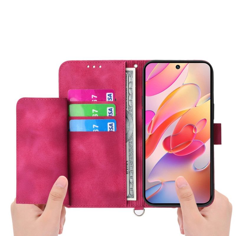 Flip Cover Til Samsung Galaxy S25 5g Edge Blomstermønster Og Stropper