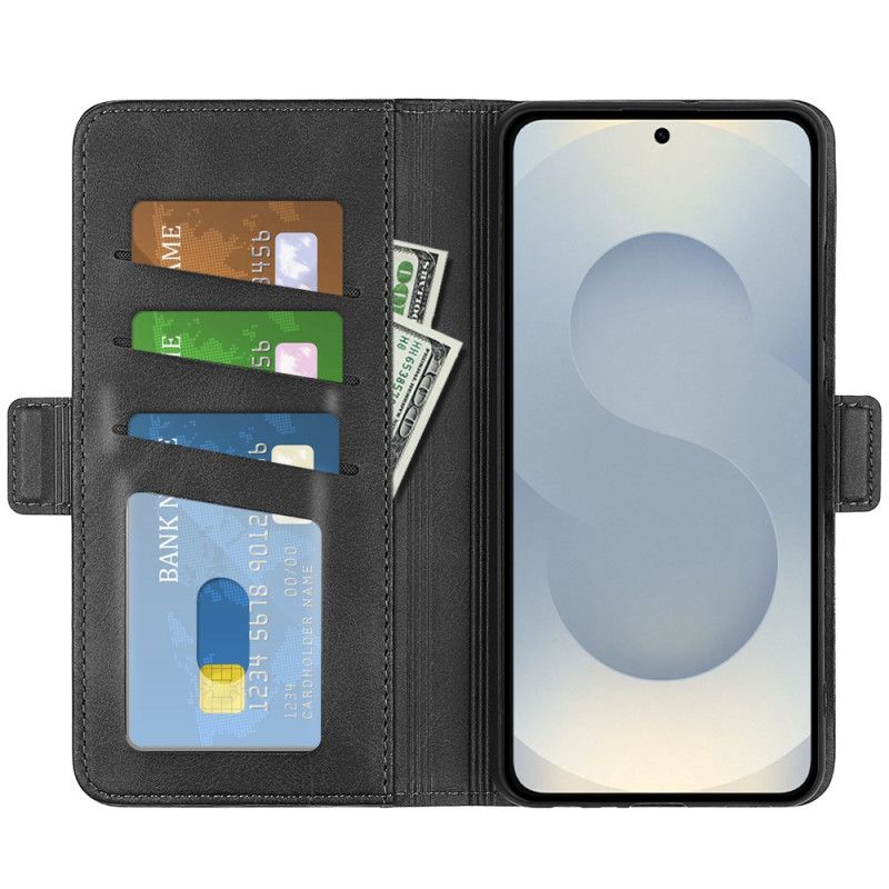Flip Cover Til Samsung Galaxy S25 5g Edge Dobbelt Magnetisk Lukning