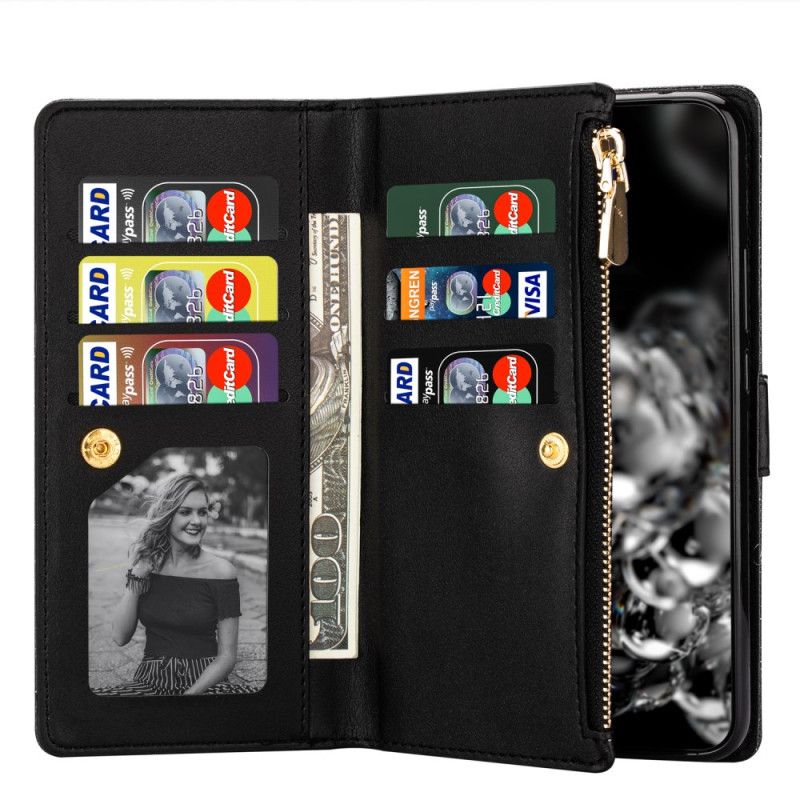 Flip Cover Til Samsung Galaxy S25 5g Edge Pung Med Pailletteremme