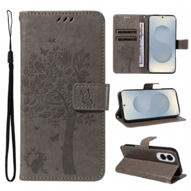 Flip Cover Til Samsung Galaxy S25 5g Edge Træ Og Kat