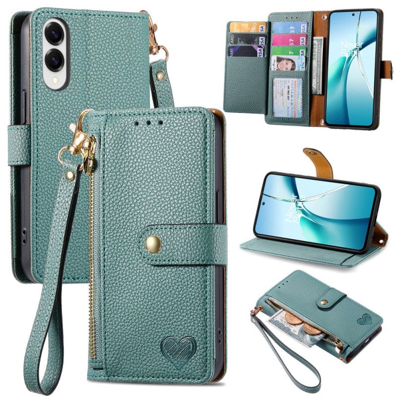 Læder Cover Samsung Galaxy S25 5g Edge Rfid-hjertedesign
