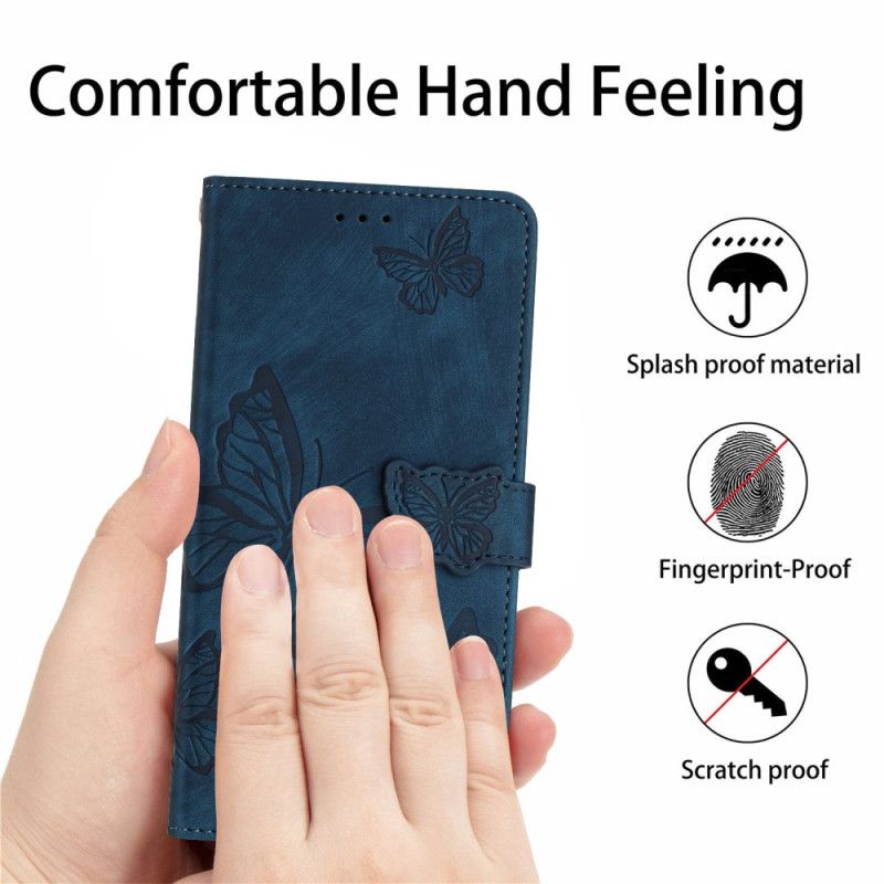 Læder Cover Samsung Galaxy S25 5g Edge Sommerfugleeffekt I Ruskind