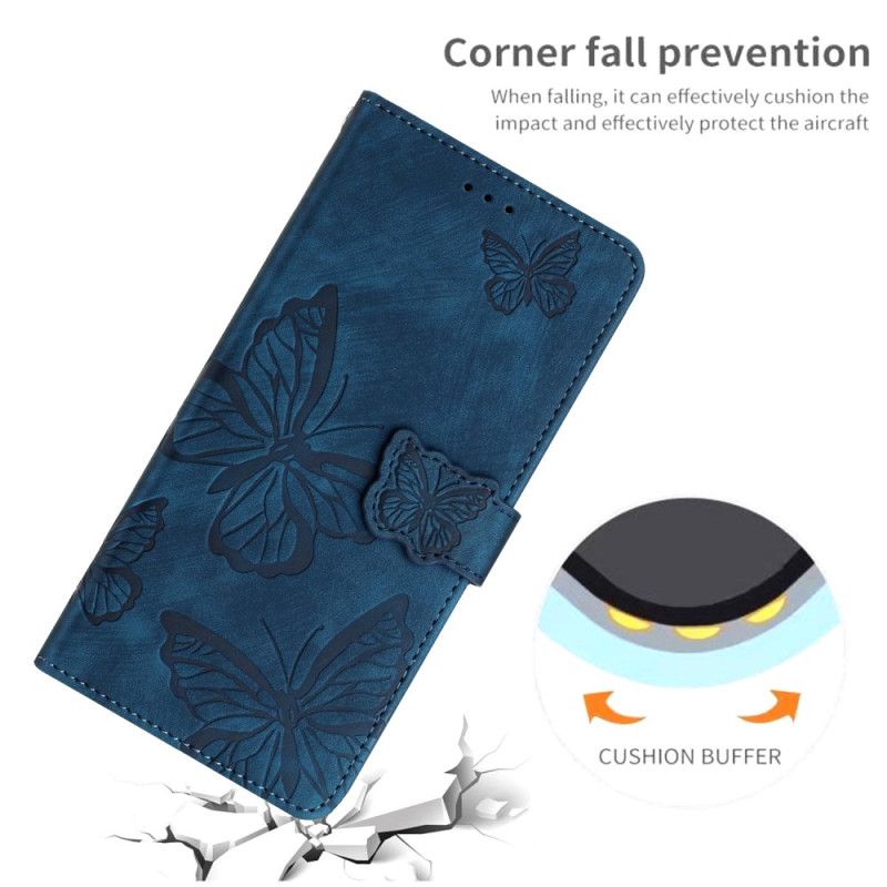 Læder Cover Samsung Galaxy S25 5g Edge Sommerfugleeffekt I Ruskind