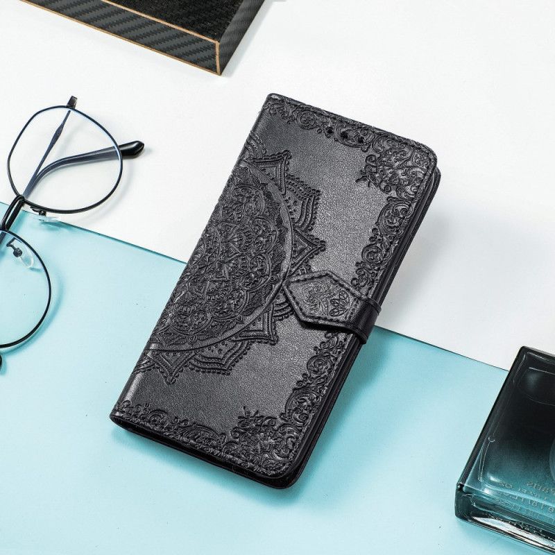Læder Cover Samsung Galaxy S25 5g Edge Telefon Etui Barok Mandala
