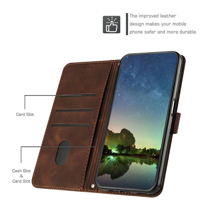 Læder Cover Samsung Galaxy S25 5g Edge Telefon Etui Geometrisk Design