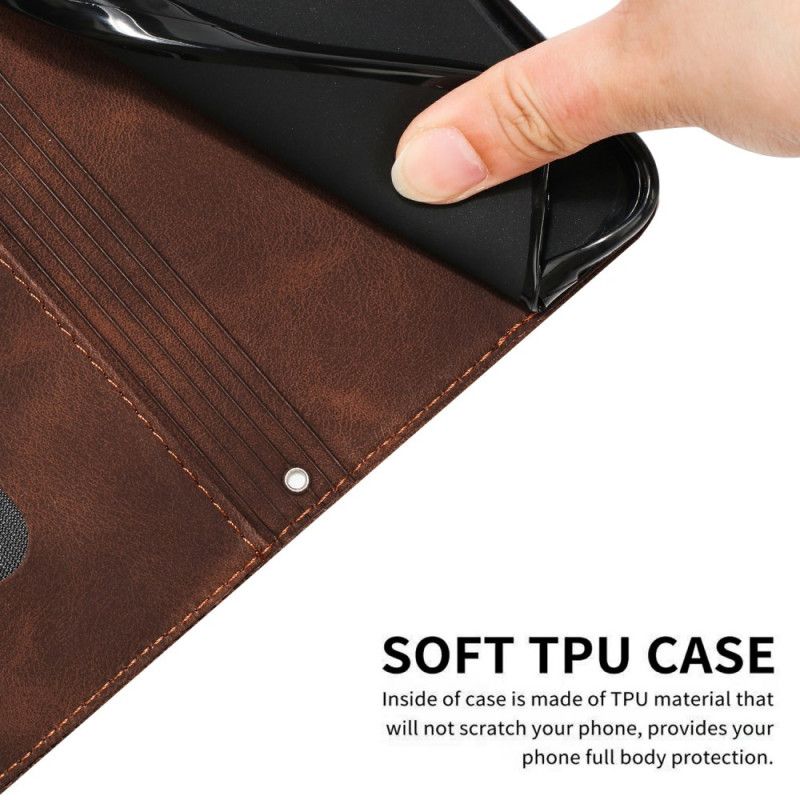 Læder Cover Samsung Galaxy S25 5g Edge Telefon Etui Geometrisk Design