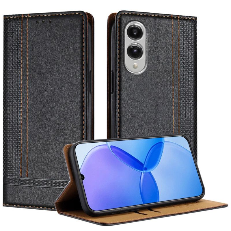 Læder Cover Samsung Galaxy S25 5g Edge Telefon Etui Gittermønster