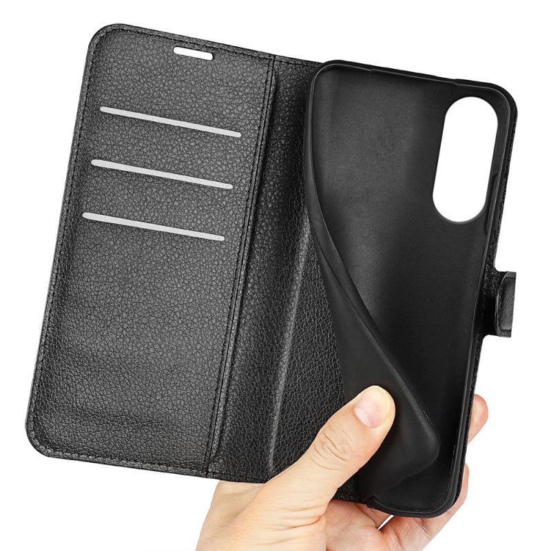 Læder Cover Samsung Galaxy S25 5g Edge Telefon Etui Litchi-kunstlæder