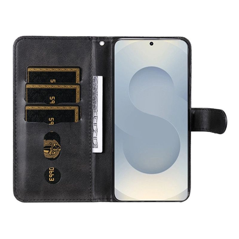 Læder Cover Samsung Galaxy S25 5g Edge Telefon Etui Lynlåslomme