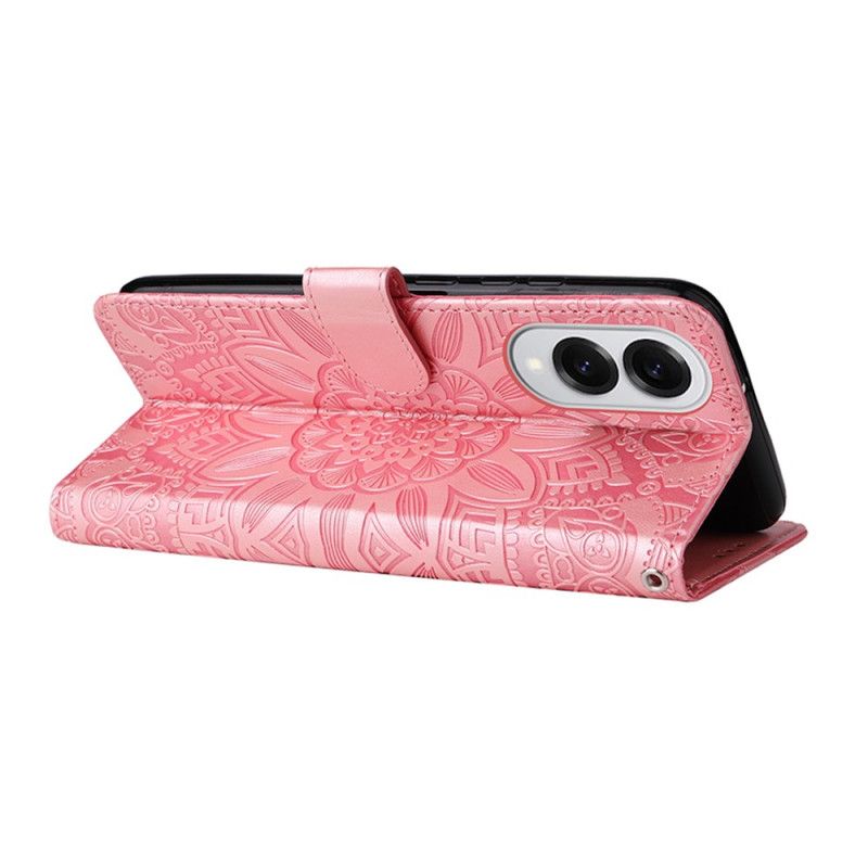 Læder Cover Samsung Galaxy S25 5g Edge Telefon Etui Solsikkemønster