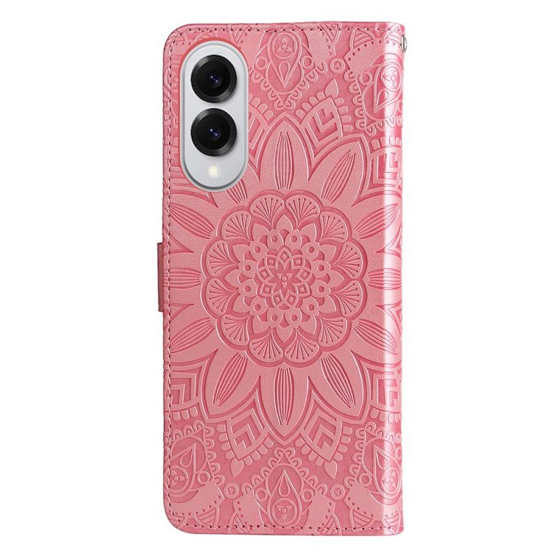 Læder Cover Samsung Galaxy S25 5g Edge Telefon Etui Solsikkemønster