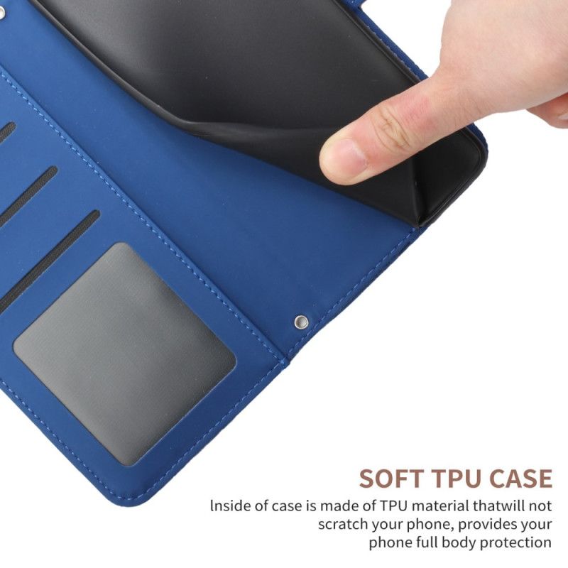 Læder Cover Samsung Galaxy S25 5g Edge Telefon Etui Sommerfugleprint Med Rem