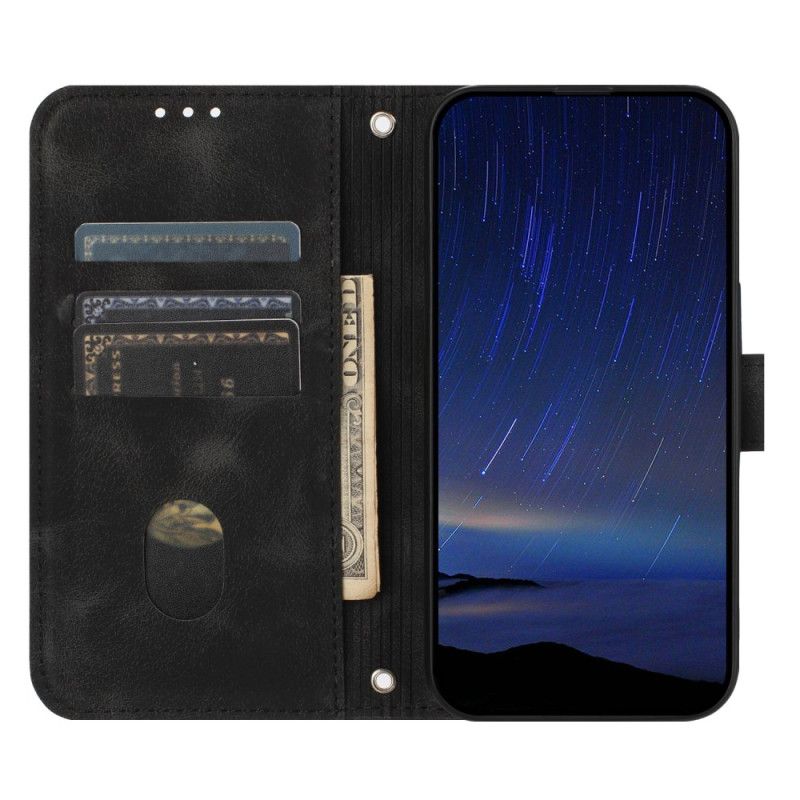 Læder Cover Samsung Galaxy S25 5g Edge Telefon Etui Trykt Linjerem