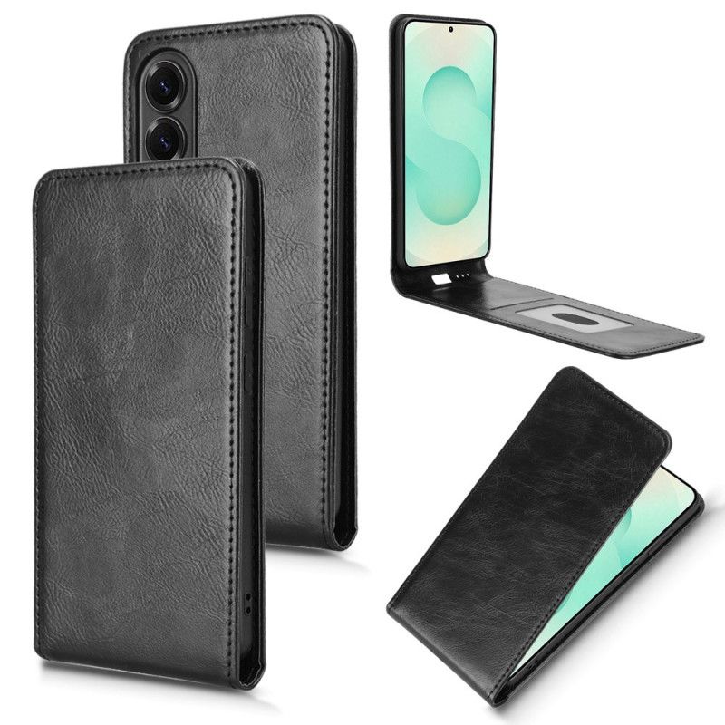 Læder Cover Samsung Galaxy S25 5g Edge Telefon Etui Vertikalt Design