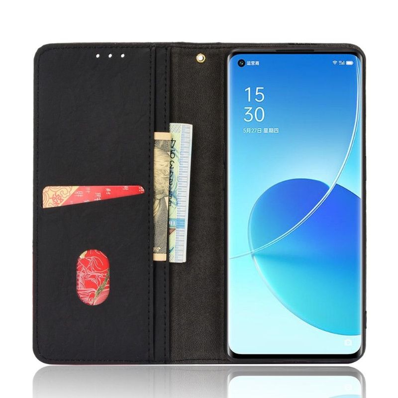 Flip Cover Oppo Reno 6 Pro 5G Læder Cover Retro Kunstlæder