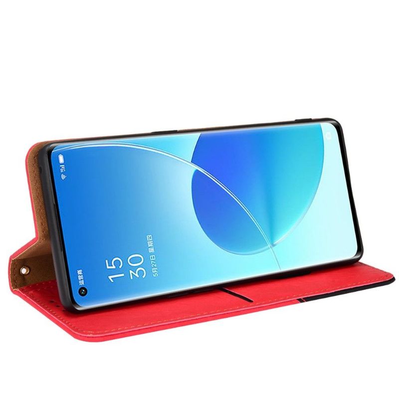 Flip Cover Oppo Reno 6 Pro 5G Læder Cover Retro Kunstlæder