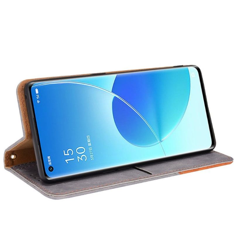 Flip Cover Oppo Reno 6 Pro 5G Læder Cover Retro Kunstlæder