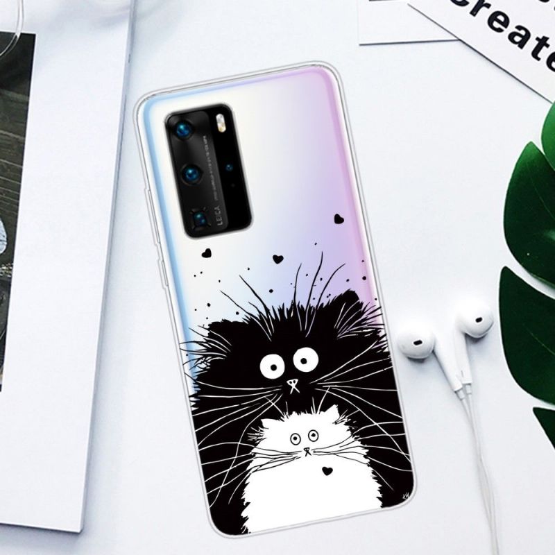 Cover Huawei P40 Pro Sorte Og Hvide Katte