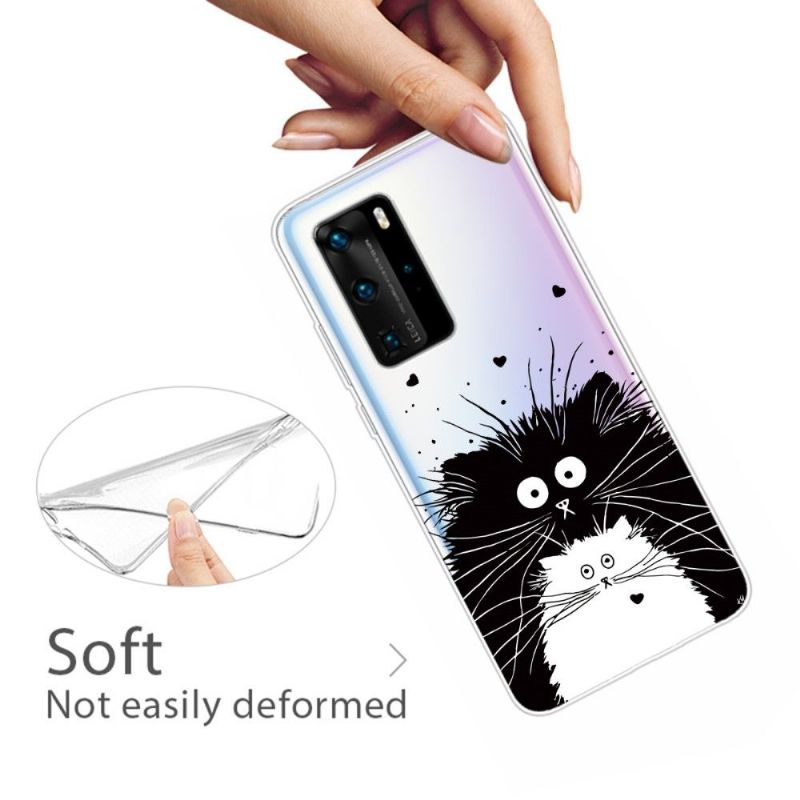 Cover Huawei P40 Pro Sorte Og Hvide Katte