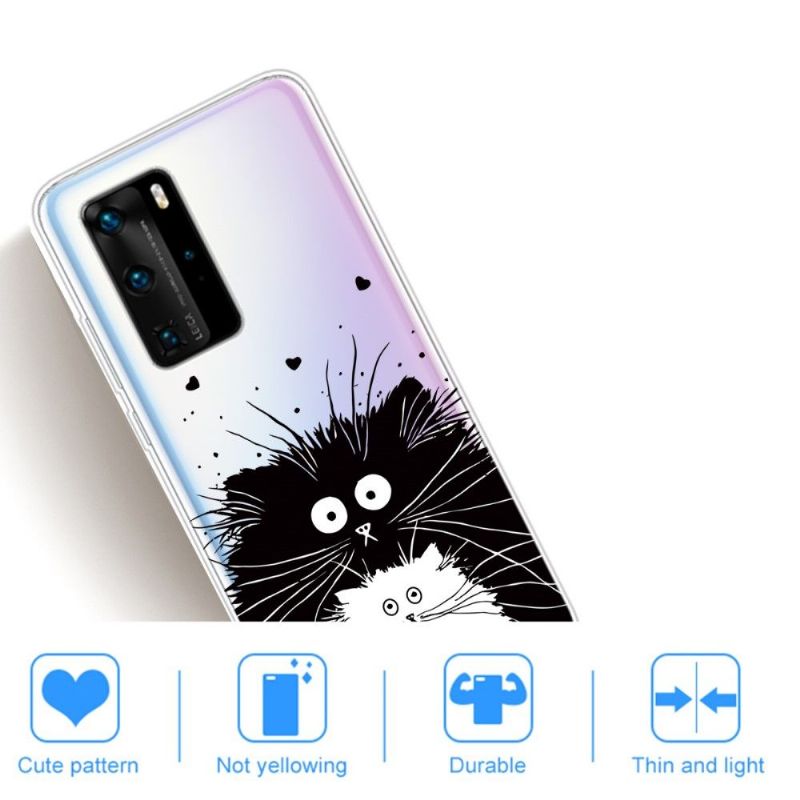 Cover Huawei P40 Pro Sorte Og Hvide Katte