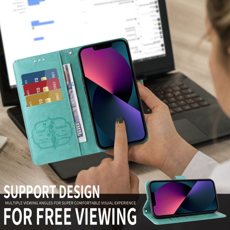 Flip Cover Vivo X300 Sommerfugle- Og Blomstermønster